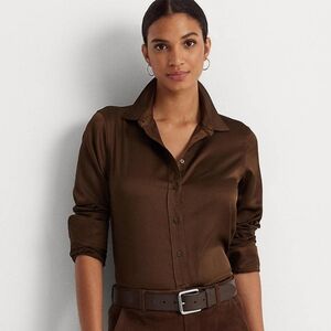 YFB Belle Satin Button Down Top Blouse